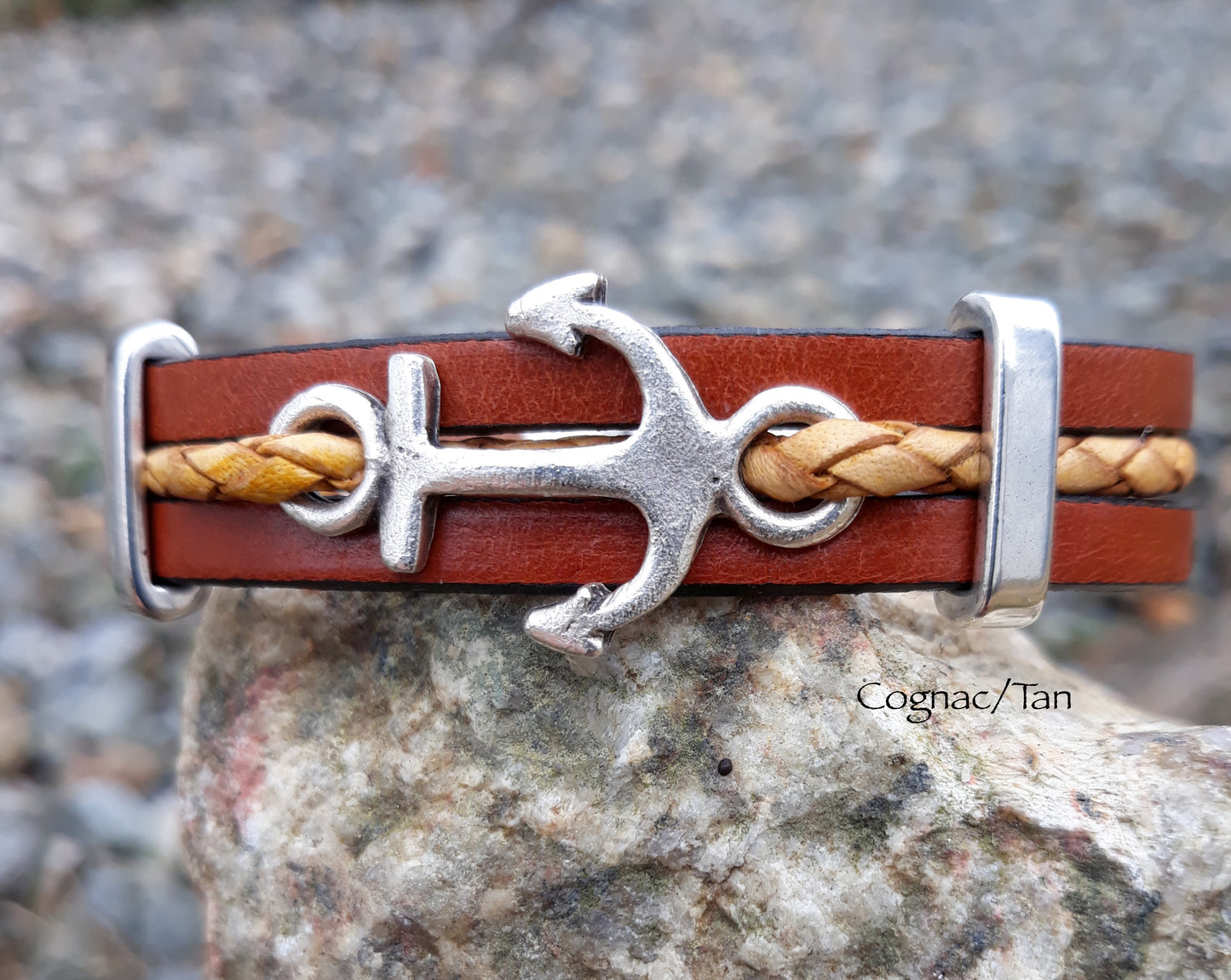 Anchor Leather braid Bracelet