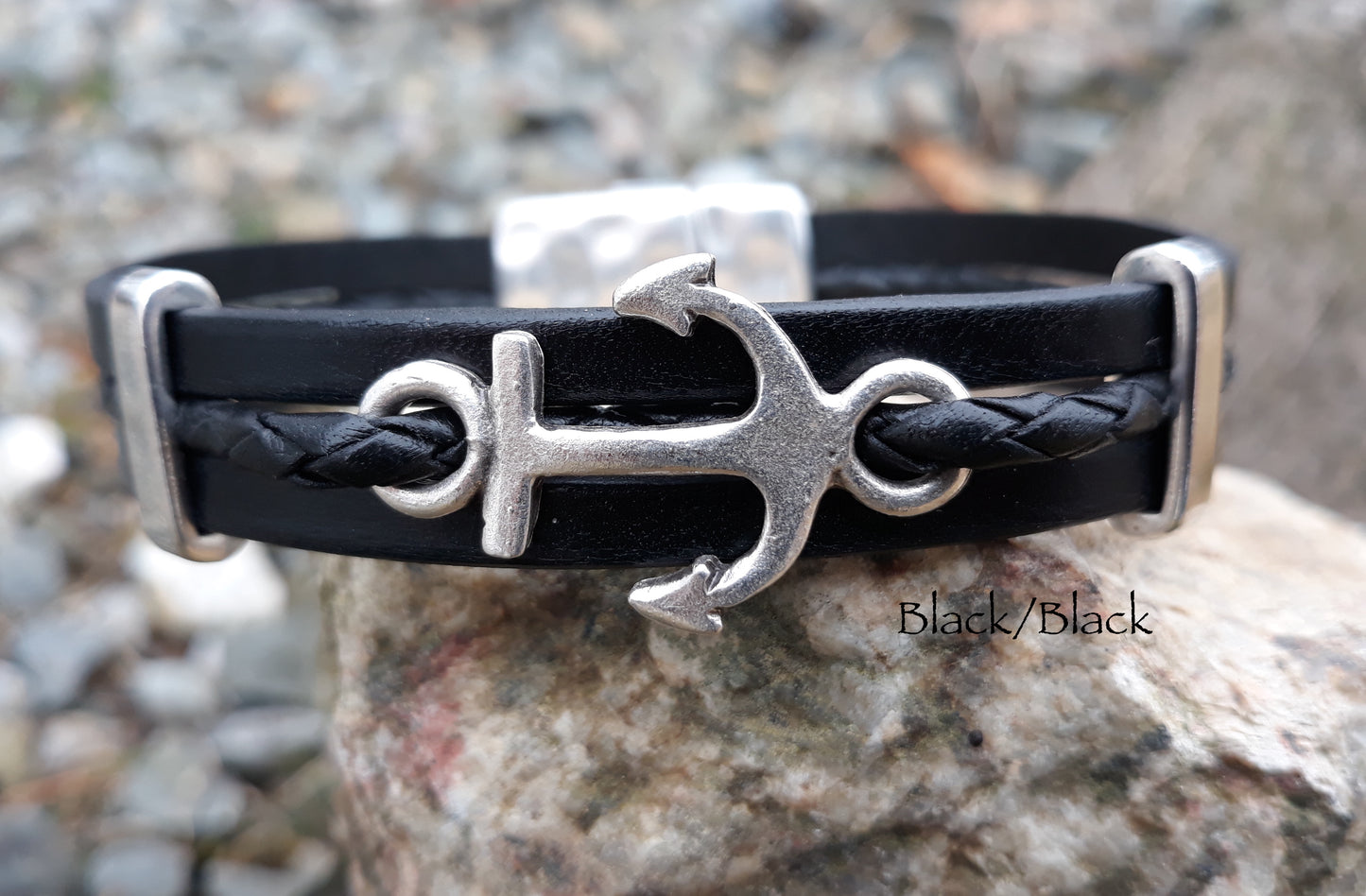 Anchor Leather braid Bracelet