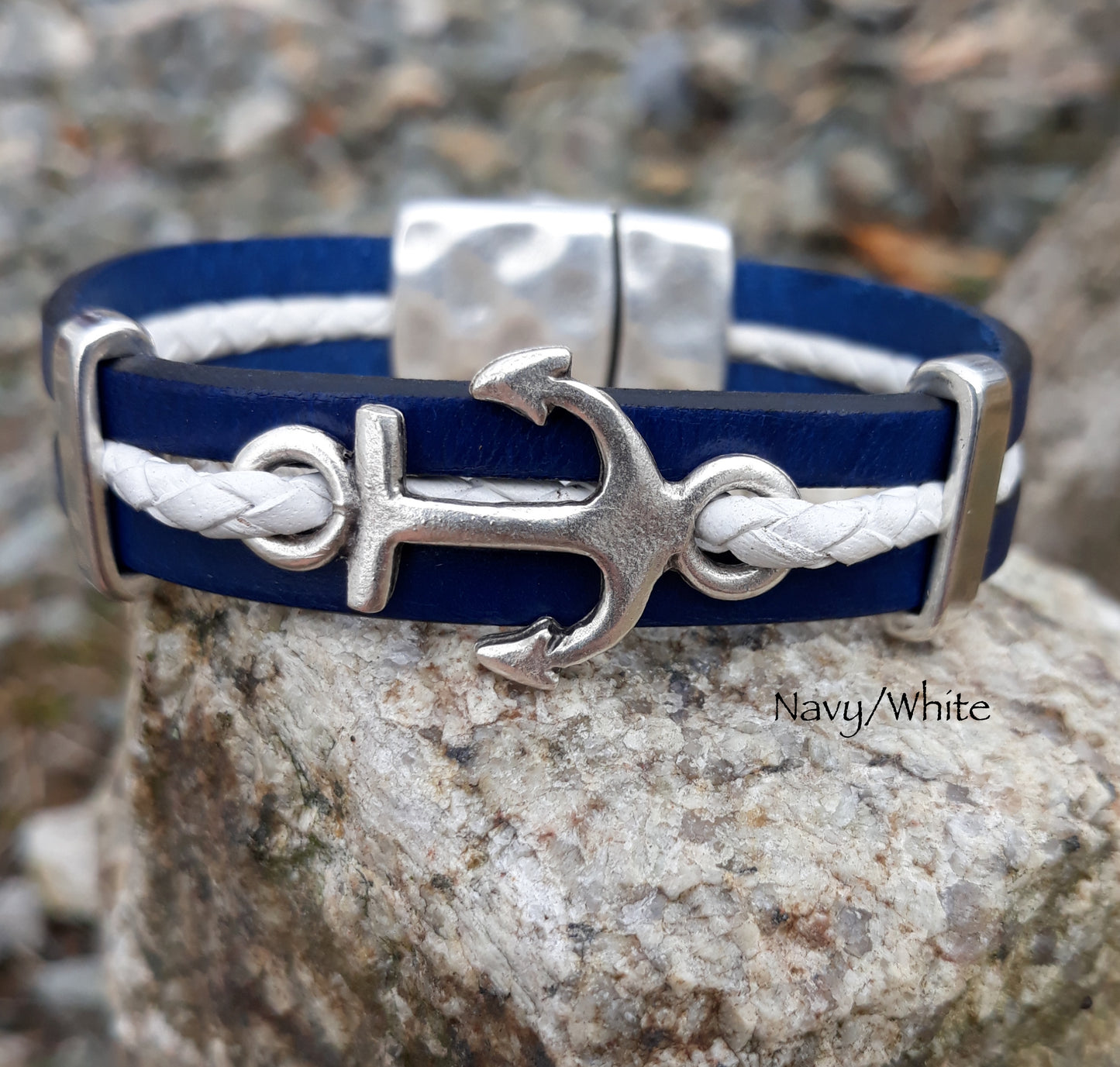 Anchor Leather braid Bracelet