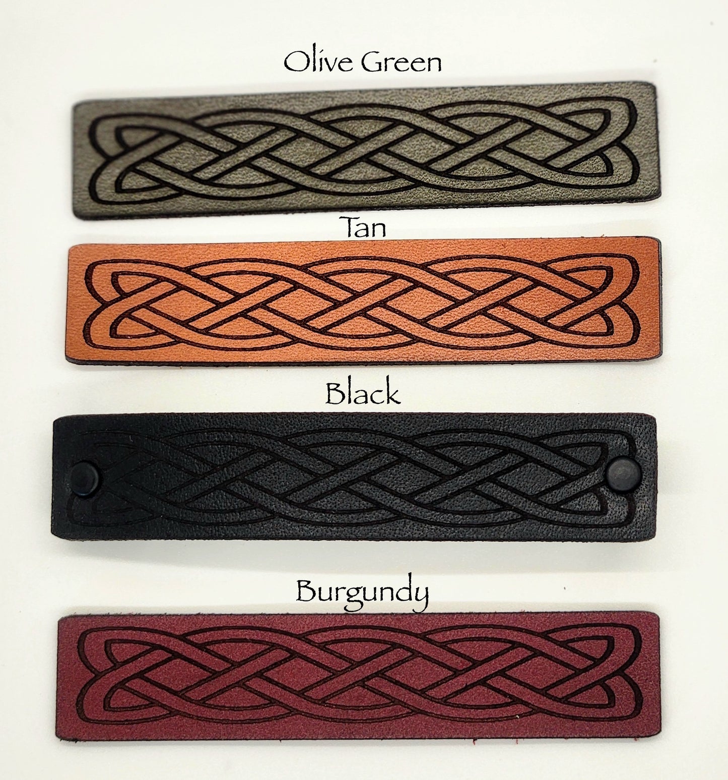 Celtic Knot Leather Barrette - Guy or girl barrette