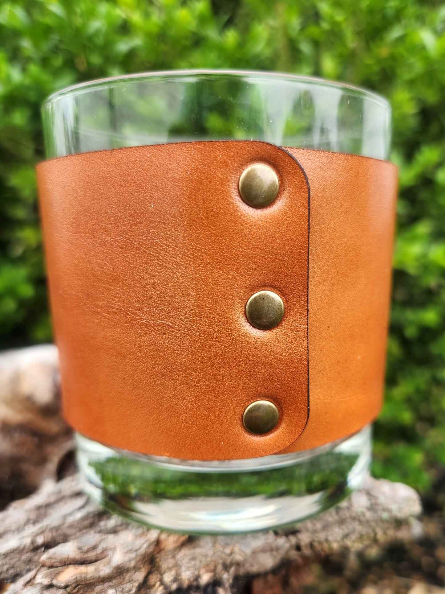 Celtic knot  II Leather wrap Whiskey glass - Celtic Custom barware