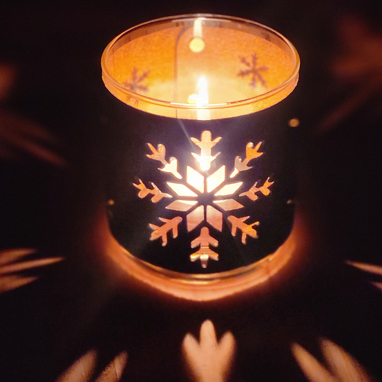 Snowflake Leather candle set