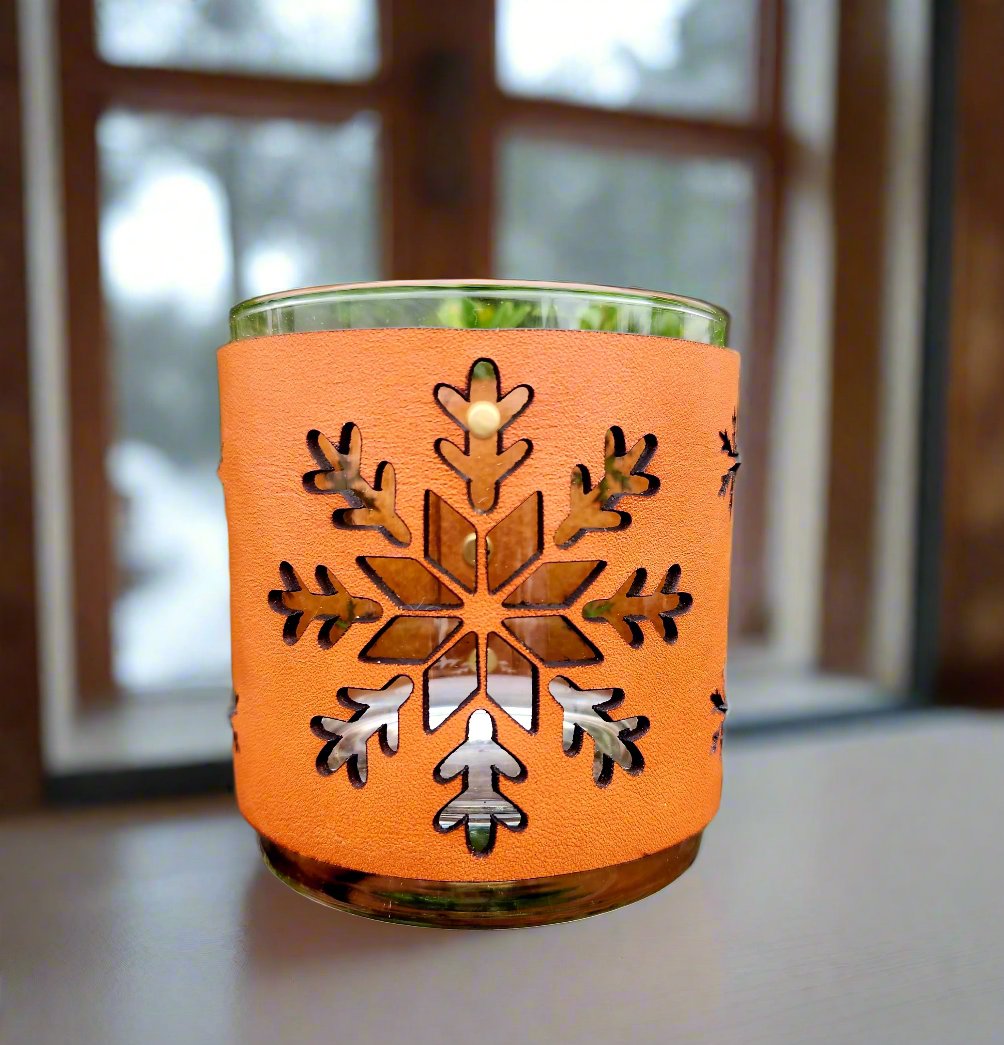 Snowflake Leather candle set