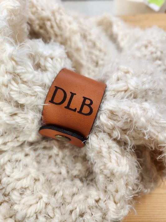 Personalized Leather Scarf Cuff  name or initials