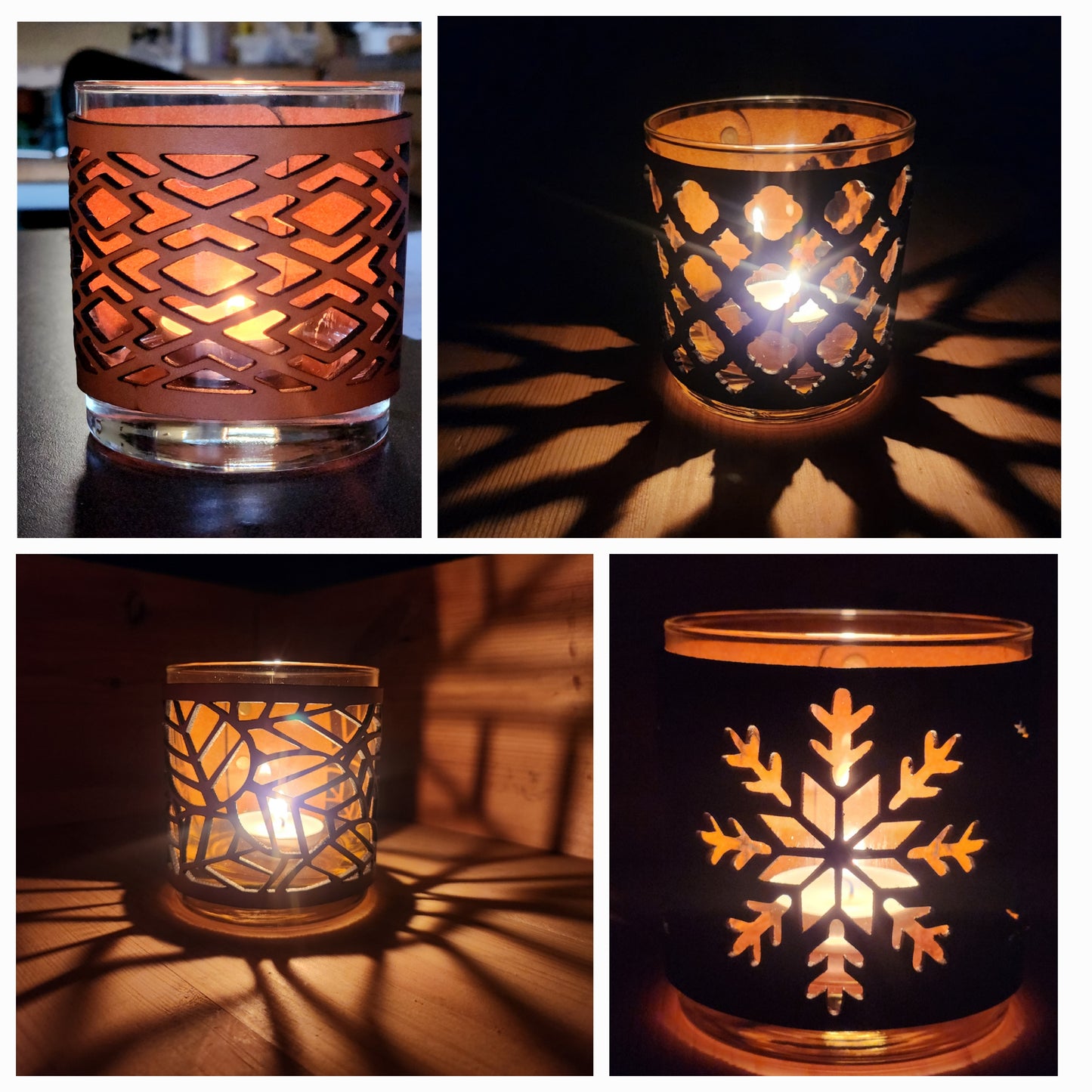 Snowflake Leather candle set