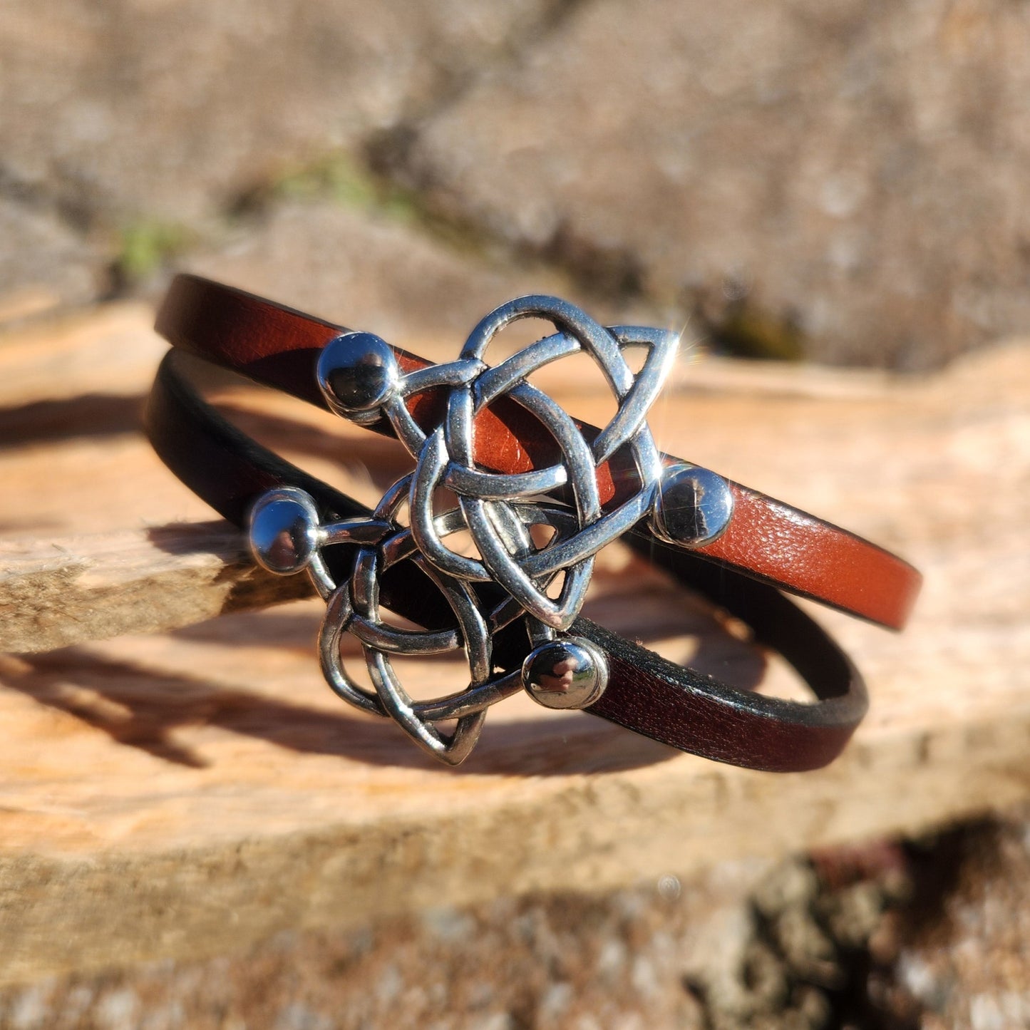 Celtic Sisters Knot bracelet - Sister leather bracelet