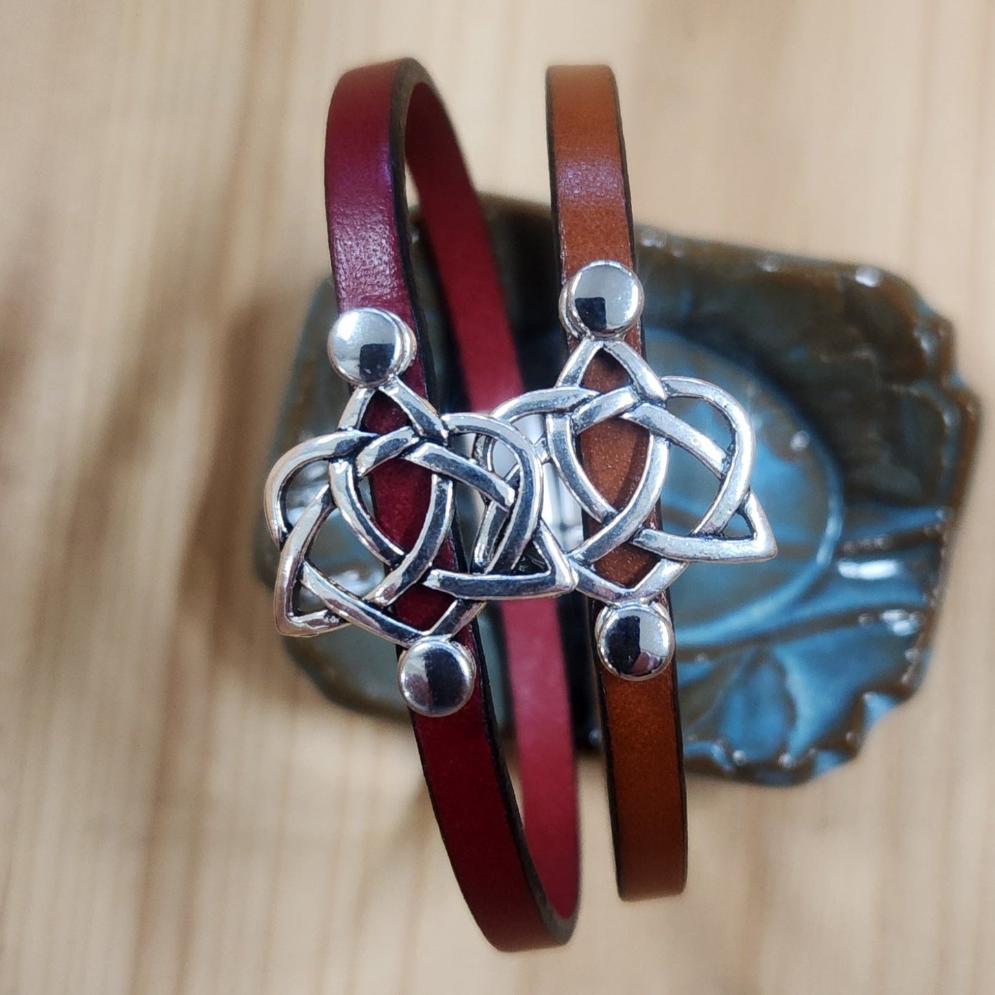 Celtic Sisters Knot bracelet - Sister leather bracelet