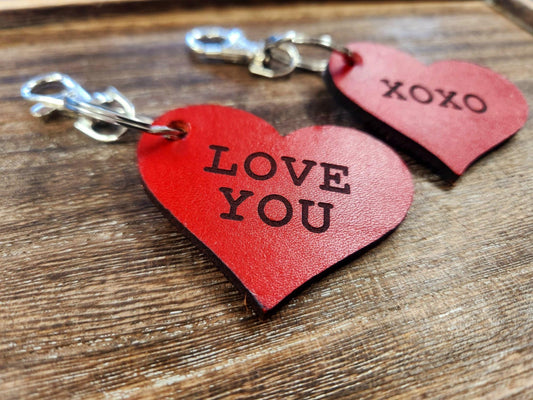 Heart Shaped Leather Key Ring - Custom Sweetheart keyring