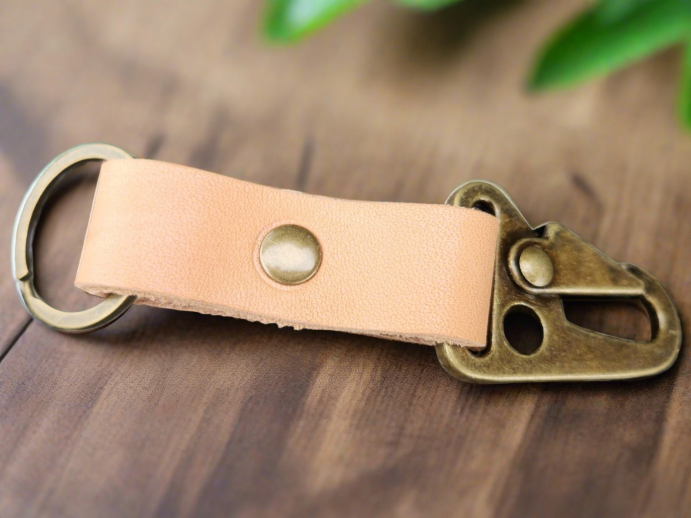 Leather Tactical HK clip keychain - Military Style Key ring