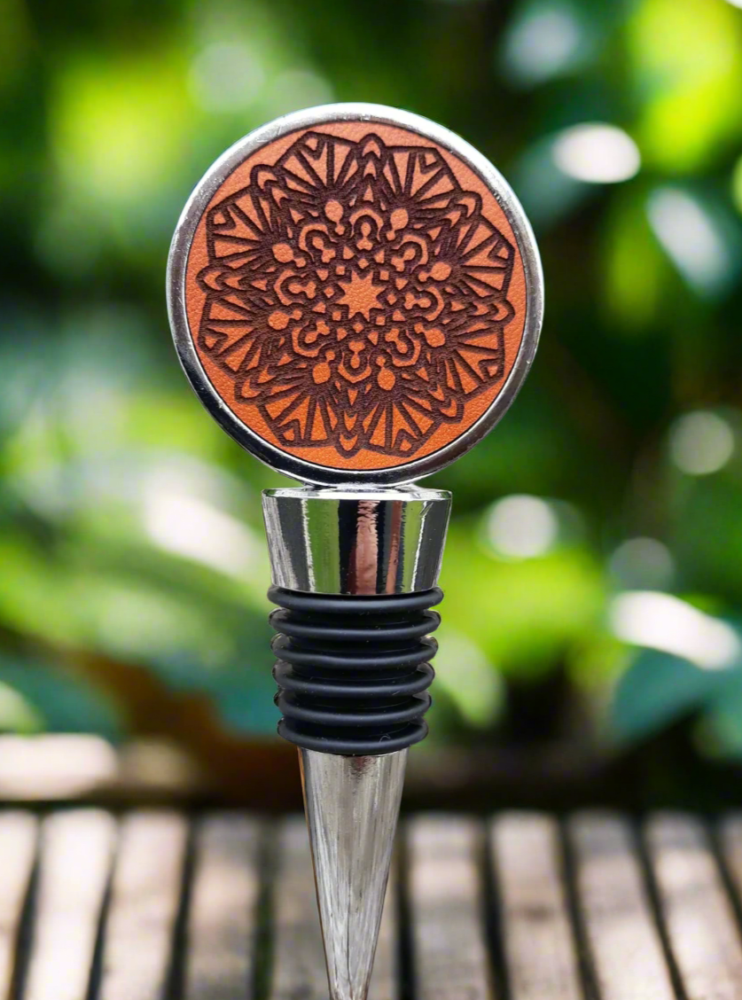 Mandala wine bottle stopper