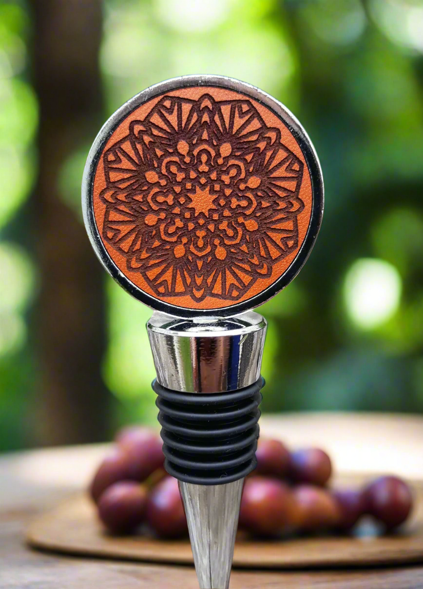 Mandala wine bottle stopper